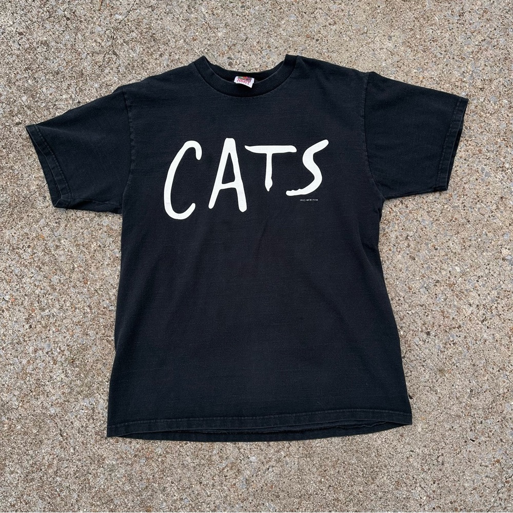 Vintage Cats Musical T-Shirt Tee Heavy Cotton Fruit of the Loom Large 90s - Picture 2 of 7